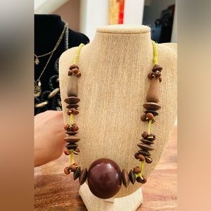 Boho Wood and Rope Necklace